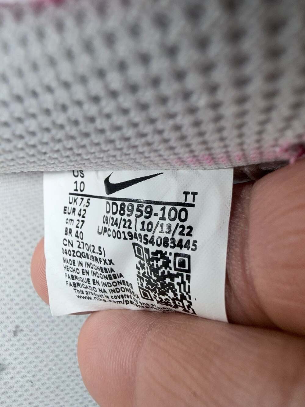 Nike Air Force 1 '07 LX White Pink DD8959-100 Size 10 - Picture 6 of 7